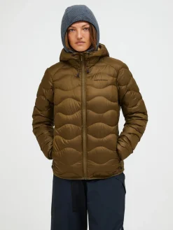 Peak Performance Talvitakit|Kevättakit>Naisten Kevytuntuvatakki, W Helium Down Hood Jacket Armeijanvihreä