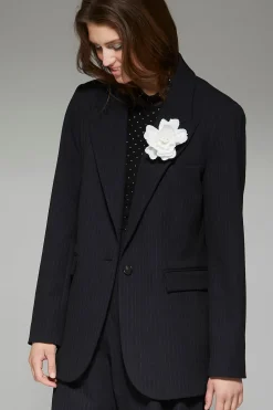 Philosophy Blues Original Bleiserit|Kevättakit>Naisten Raidallinen Bleiseri, MONLA BROOCH BLAZER