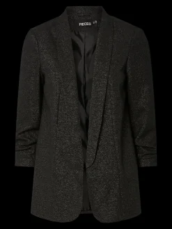 Pieces Bleiserit|Kevättakit>naisten bleiseri PCBOSELLA 3/4 GLITTER BLAZER NOOS, Black silver