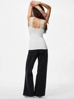 Pieces Topit|Kaikki Paidat>naisten toppi PCBARBERA LACE TOP JRS NOOS, valkoinen