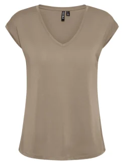 Pieces T-Paidat|Kaikki Paidat>, Naisten T-paita, Pckamala Tee Noos Bc Vaalea Beige