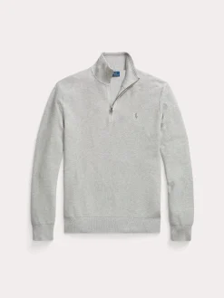 Polo Ralph Lauren Neulepuserot|Kaikki Neuleet>miesten neule, POLO HALF ZIP Vaaleanharmaa