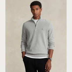 Polo Ralph Lauren Neulepuserot|Kaikki Neuleet>miesten neule, POLO HALF ZIP Vaaleanharmaa