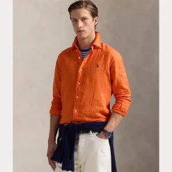 Polo Ralph Lauren Kauluspaidat|Kaikki Paidat>miesten kauluspaita, POLO LINEN SHIRT LS CUSTOM FIT