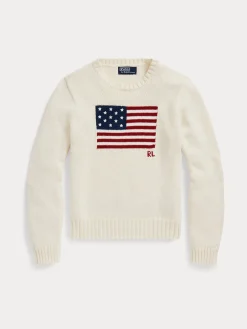 Polo Ralph Lauren Kaikki Paidat|Neulepuserot>naisten neulepusero, FLAG CN-LONG SLEEVE-PULLOVER