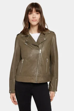 Saki Kevättakit|Nahkatakit>Rock and Blue naisten nahkatakki, YAYA Armeijanvihreä