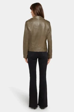 Saki Kevättakit|Nahkatakit>Rock and Blue naisten nahkatakki, YAYA Armeijanvihreä