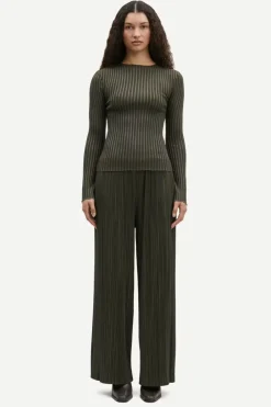 Samsoe Samsoe Suorat Housut Ja Kangashousut|Kaikki Housut Ja Farkut>Samsoe and Samsoe Naisten Housut, UMA TROUSERS 10167 Armeijanvihreä