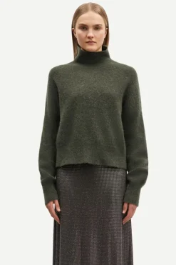 Samsoe Samsoe Neulepuserot|Kaikki Neuleet>Samsoe and Samsoe Naisten Neule NOLA T-N 7355 Armeijanvihreä