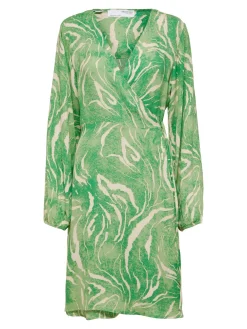 Selected Femme Mekot|Kaikki Mekot Ja Hameet>mekko, SLFFIOLA LS AOP SHIRT DRESS Kuosi, Vihreä