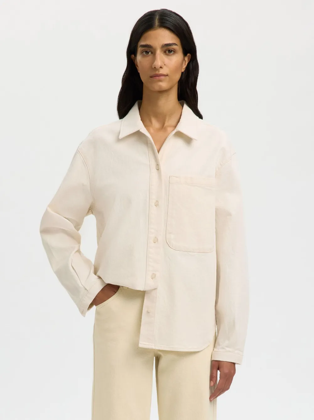 Selected Femme Paitapuserot|Kaikki Paidat>naisten farkkupaita SLFRELAXED Ebba Denim Shirt,