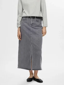 Selected Femme Hameet|Kaikki Mekot Ja Hameet>naisten farkkuhame, SLFKRISTA GERDA MAX SKIRT Grafiitti