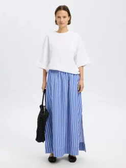 Selected Femme Hameet|Kaikki Mekot Ja Hameet>naisten hame, SLFFIA HW STRIPED ANKLE SLIT SKIRT