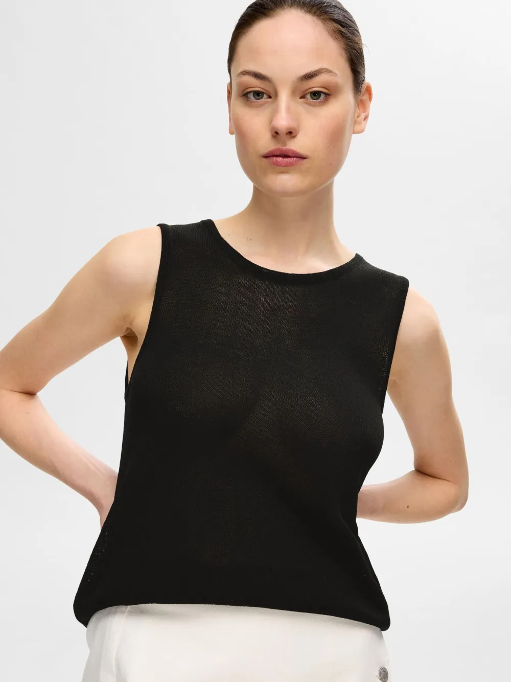 Selected Femme Topit|Kaikki Paidat>naisten hihaton toppi, SLFMOON SUS SL KNIT TOP