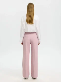Selected Femme Suorat Housut Ja Kangashousut|Kaikki Housut Ja Farkut>naisten housut AD-SLFRITA MW Wide Pant Mel, vaaleanpunainen