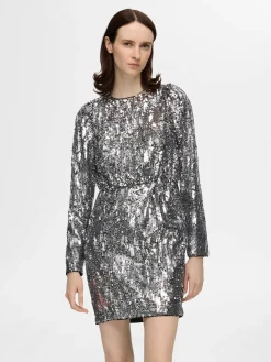 Selected Femme Mekot|Kaikki Mekot Ja Hameet>naisten mekko, SLFARI-COLYN LS SHORT SEQUINS DRESS B
