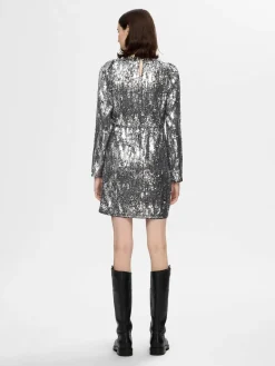Selected Femme Mekot|Kaikki Mekot Ja Hameet>naisten mekko, SLFARI-COLYN LS SHORT SEQUINS DRESS B