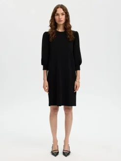 Selected Femme Mekot|Kaikki Mekot Ja Hameet>naisten mekko SLFTENNY 3/4 SHORT SWEAT DRESS NOOS, musta