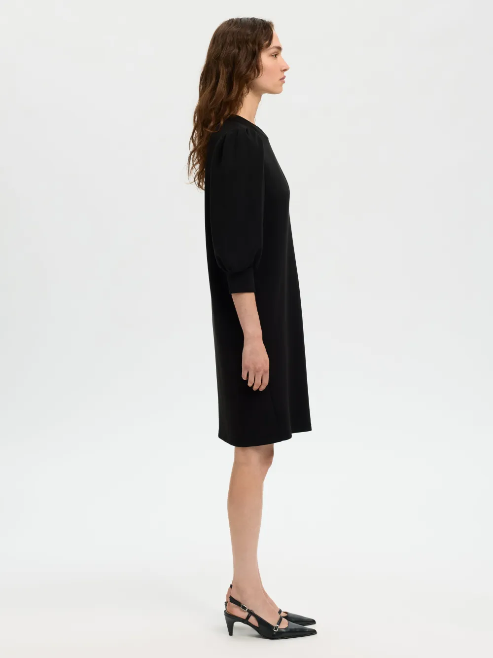 Selected Femme Mekot|Kaikki Mekot Ja Hameet>naisten mekko SLFTENNY 3/4 SHORT SWEAT DRESS NOOS, musta