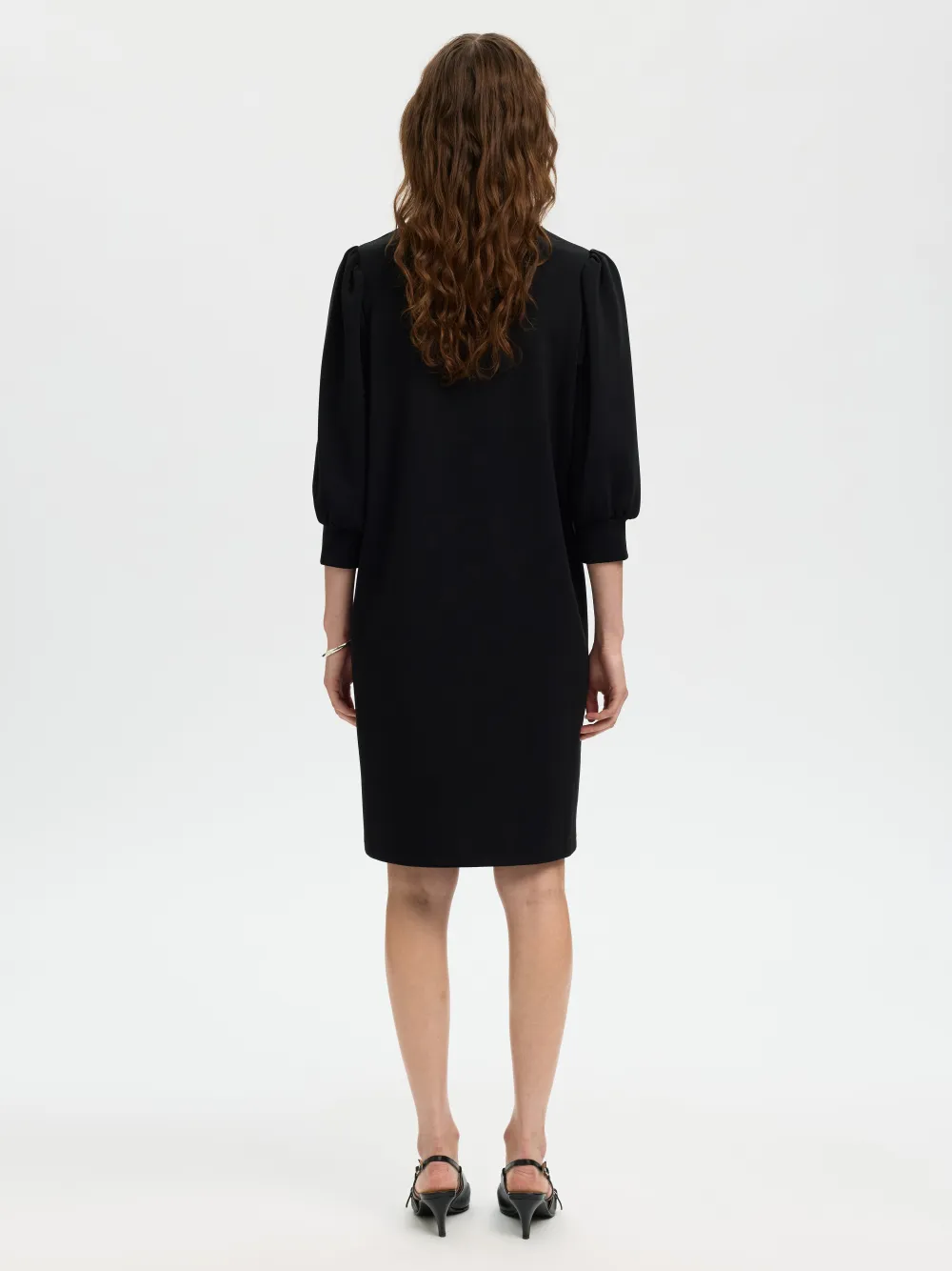 Selected Femme Mekot|Kaikki Mekot Ja Hameet>naisten mekko SLFTENNY 3/4 SHORT SWEAT DRESS NOOS, musta