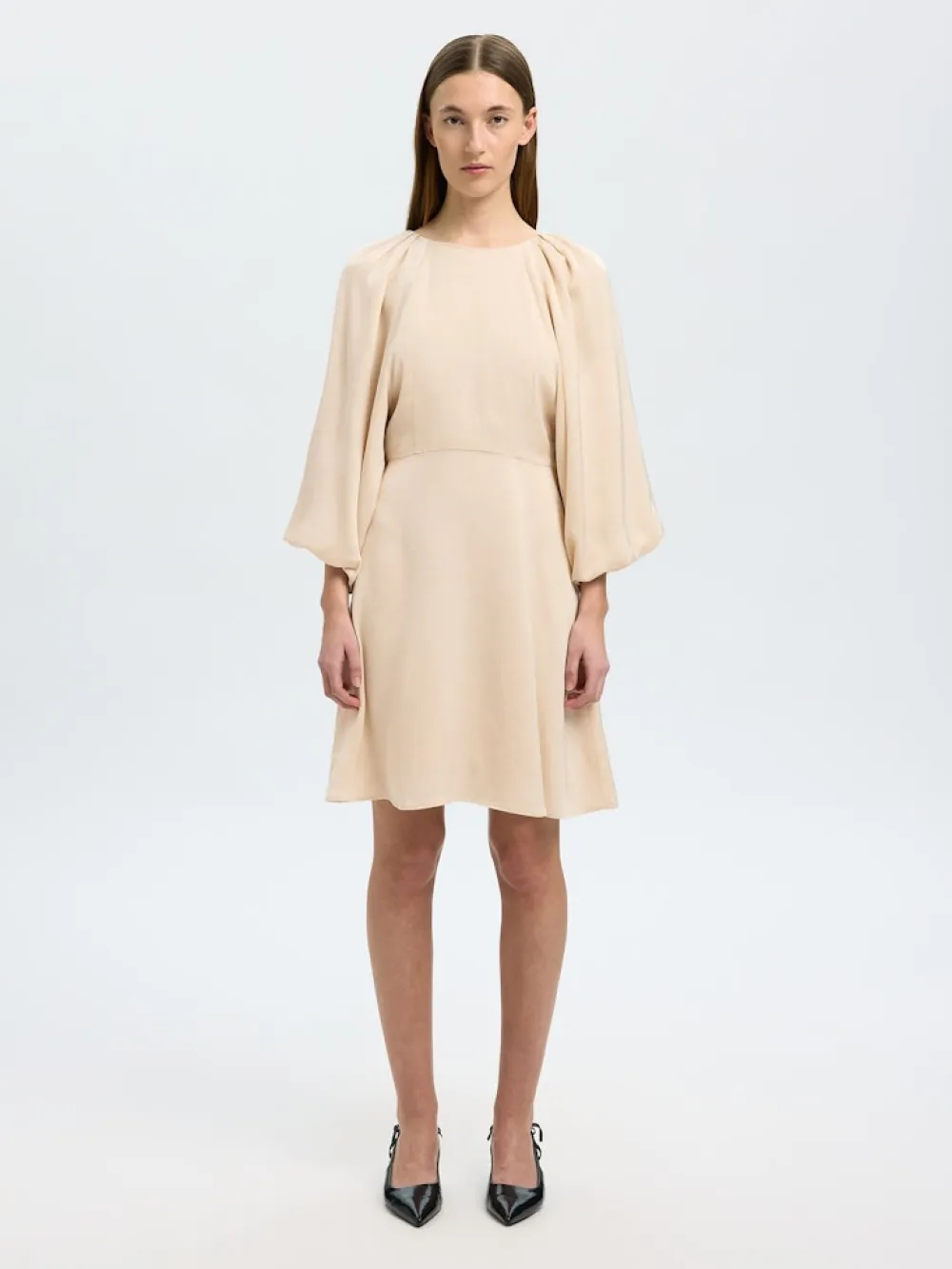 Selected Femme Mekot|Kaikki Mekot Ja Hameet>naisten mekko, SLFLAURINA 3/4 SHORT OPEN BACK DRESS