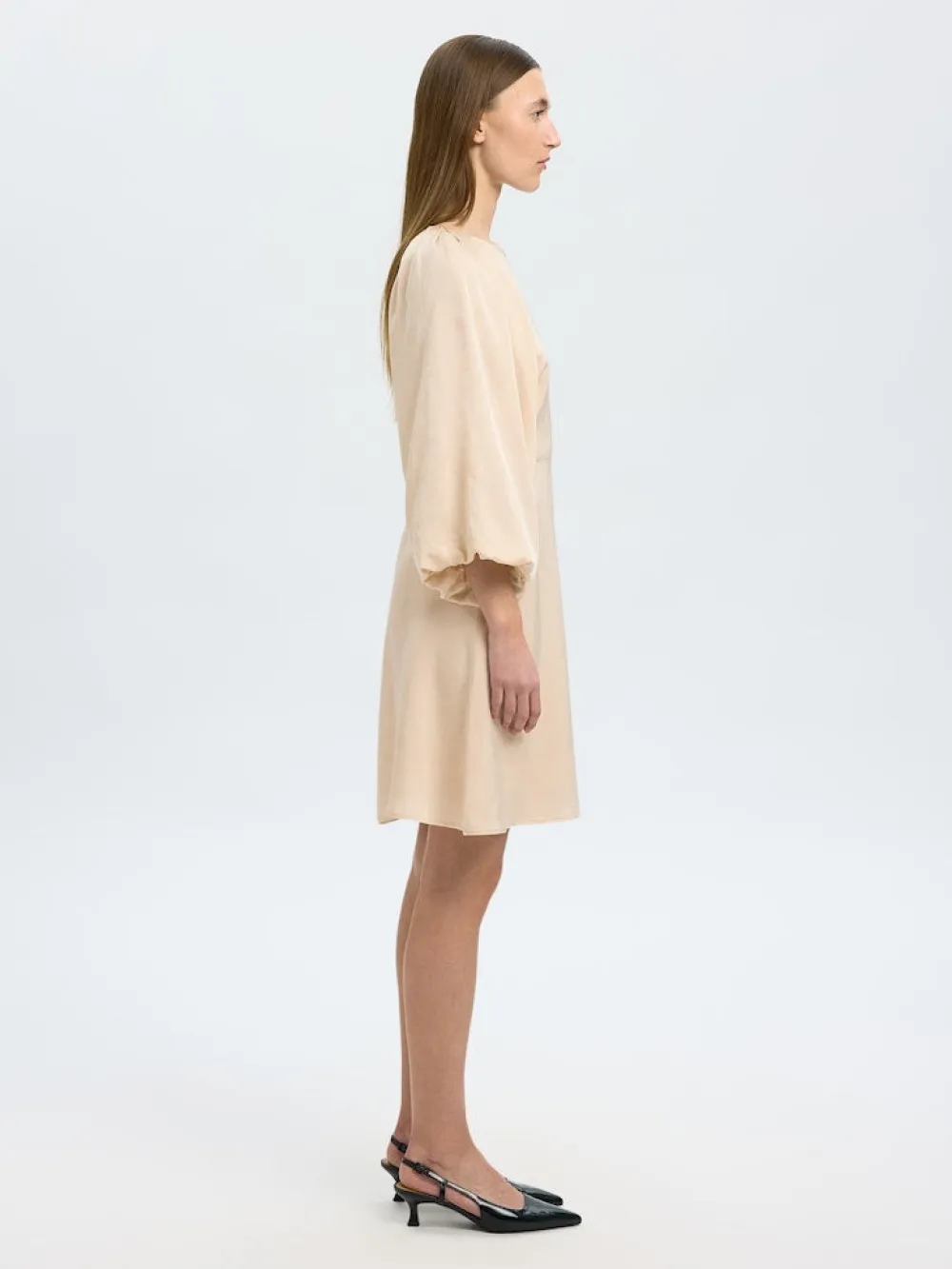 Selected Femme Mekot|Kaikki Mekot Ja Hameet>naisten mekko, SLFLAURINA 3/4 SHORT OPEN BACK DRESS