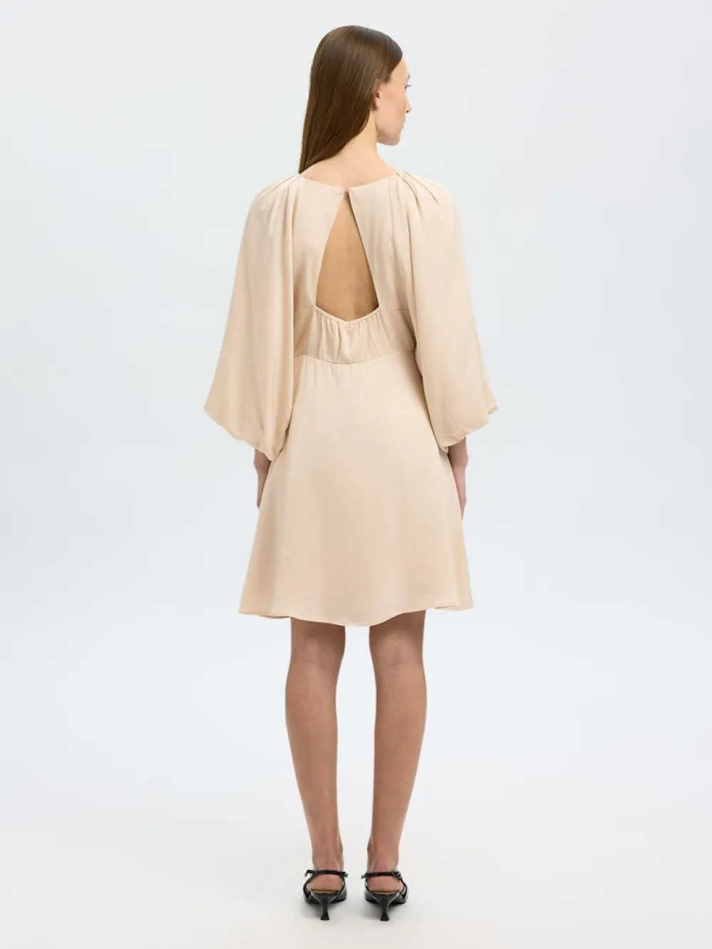 Selected Femme Mekot|Kaikki Mekot Ja Hameet>naisten mekko, SLFLAURINA 3/4 SHORT OPEN BACK DRESS