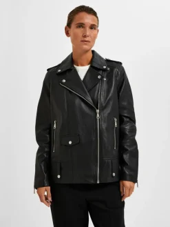 Selected Femme Kevättakit|Nahkatakit>Naisten Nahkatakki, SLFMADISON LEATHER JACKET NOOS