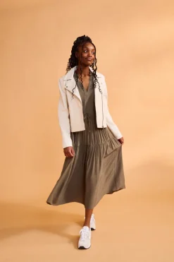 Selected Femme Kevättakit|Nahkatakit>Naisten Nahkatakki, Katie Leather Jacket Luonnonvalkoinen