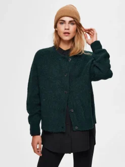 Selected Femme Neuletakit|Kaikki Neuleet>, Naisten Neuletakki, Lulu LS Knit Short Cardigan Armeijanvihreä