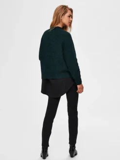 Selected Femme Neuletakit|Kaikki Neuleet>, Naisten Neuletakki, Lulu LS Knit Short Cardigan Armeijanvihreä