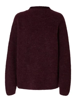 Selected Femme Neulepuserot|Kaikki Neuleet>naisten neulepusero, SLFSIA RAS LS KNIT T-NECK