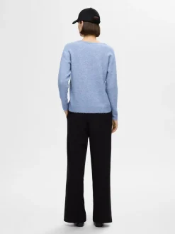 Selected Femme Neulepuserot|Kaikki Neuleet>Naisten Neule, SLFLULU NEW LS KNIT V-NECK B NOOS