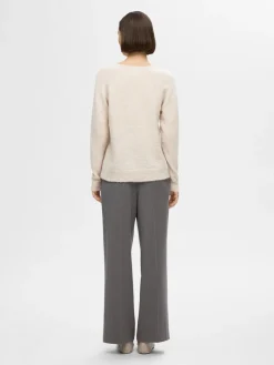 Selected Femme Neulepuserot|Kaikki Neuleet>Naisten Neule, SLFLULU NEW LS KNIT V-NECK B NOOS