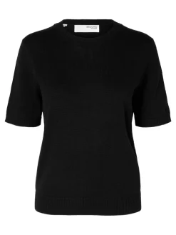 Selected Femme Neulepuserot|Kaikki Neuleet>naisten neule, SLFHELLA SS KNIT O-NECK