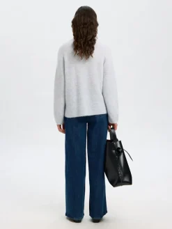 Selected Femme Kaikki Paidat|Neulepuserot>naisten neulepusero, SLFSIA RAS LS KNIT T-NECK