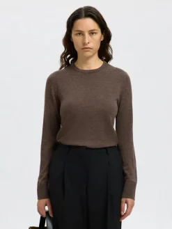 Selected Femme Kaikki Paidat|Neulepuserot>Naisten Neulepaita, Slfthea LS Knit Merino O-Neck Noos
