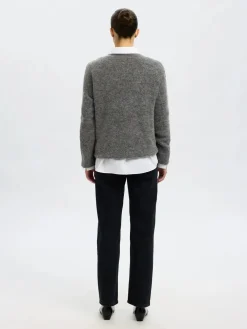 Selected Femme Neulepuserot|Kaikki Neuleet>naisten neulepusero, SLFSIA RAS LS KNIT LONG V-NECK