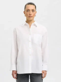Selected Femme Paitapuserot|Kaikki Paidat>naisten paitapusero SLFESTER LS OVERSIZE SHIRT NOOS, valkoinen