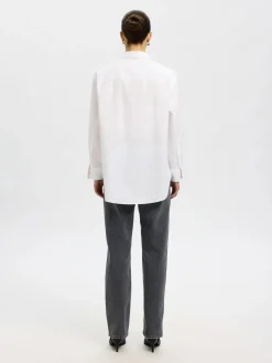 Selected Femme Paitapuserot|Kaikki Paidat>naisten paitapusero SLFESTER LS OVERSIZE SHIRT NOOS, valkoinen