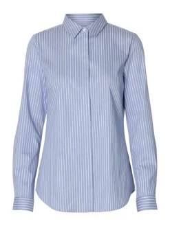 Selected Femme Paitapuserot|Kaikki Paidat>naisten paitapusero SLFROMIE LS STRIPED FITTED SHIRT NOOS,