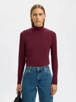 Selected Femme Pitkähihaiset Paidat|Kaikki Paidat>Naisten Paita, SLFMANJA LS HIGH NECK NOOS