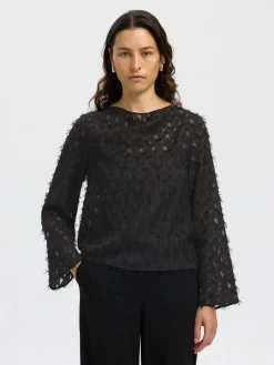 Selected Femme Puserot|Kaikki Paidat>naisten paita, SLFMARION LS BOAT NECK TOP B