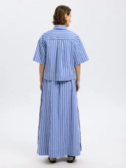 Selected Femme Paitapuserot|Kaikki Paidat>naisten paita, SLFFIA 2/4 CROPPED STRIPED SHIRT