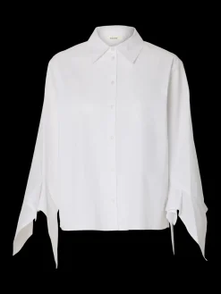 Selected Femme Paitapuserot|Kaikki Paidat>naisten paitapusero SLFDELIA Relaxed Flounce Shirt B, valkoinen