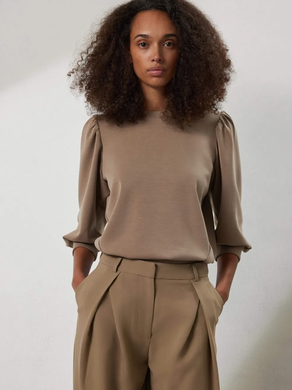 Selected Femme Collegepaidat|Kaikki Paidat>Naisten Pusero, SLFTENNY 3/4 SWEAT TOP NOOS Kitti