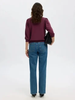 Selected Femme Collegepaidat|Kaikki Paidat>Naisten Pusero, SLFTENNY 3/4 SWEAT TOP NOOS