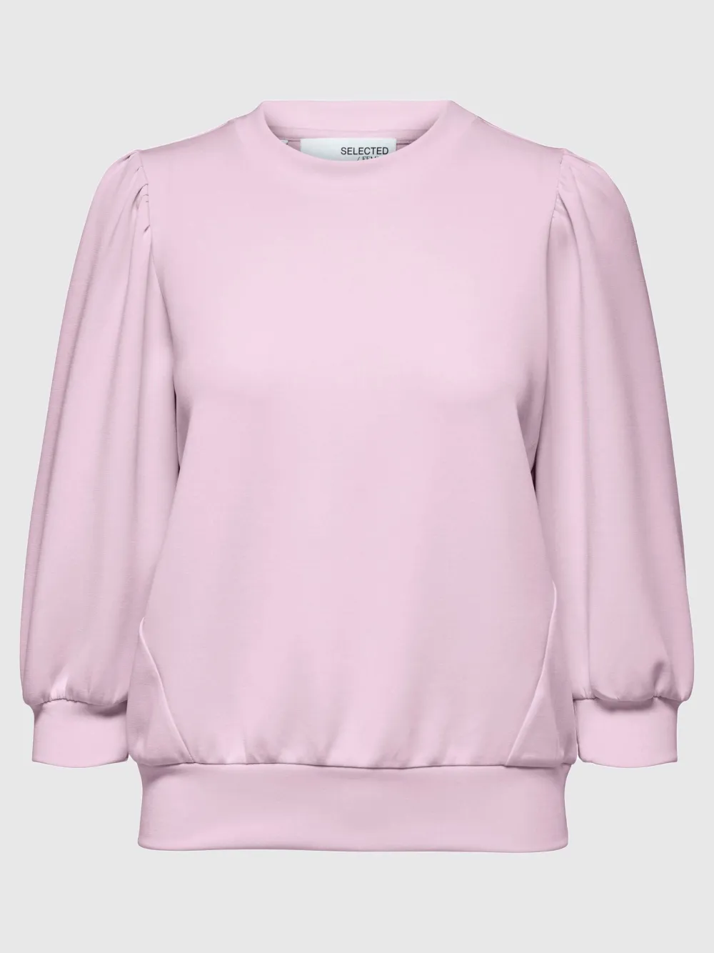 Selected Femme Collegepaidat|Kaikki Paidat>Naisten Pusero, SLFTENNY 3/4 SWEAT TOP NOOS Vaaleanpunainen