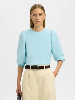 Selected Femme Collegepaidat|Kaikki Paidat>Naisten Pusero SLFTENNY 3/4 SWEAT TOP NOOS,