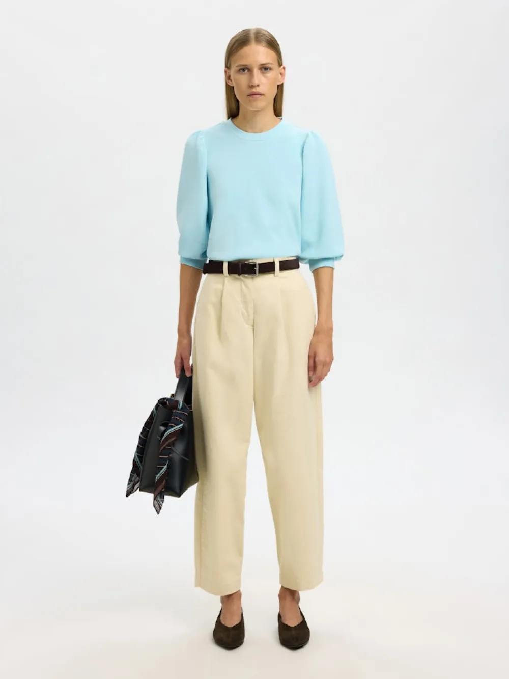 Selected Femme Collegepaidat|Kaikki Paidat>Naisten Pusero SLFTENNY 3/4 SWEAT TOP NOOS,